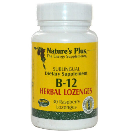 Nature's Plus, B-12 1,000 mcg, Framboesa - 30 Pastilhas