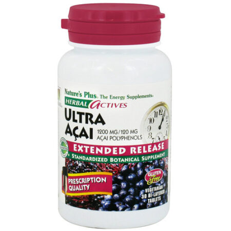 Nature's Plus Ultra Acai, Libertação prolongada - 1,200 mg - 30 Vegetarian Tabletes