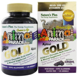 Nature's Plus Animal Parade® Gold Multivitamínico Infantil Uva 120 Tabletes Mastigáveis