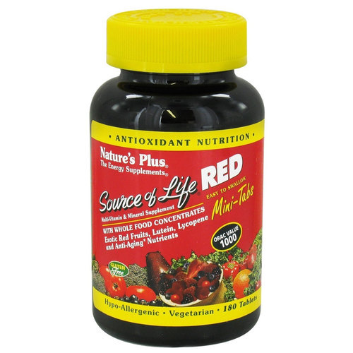 Nature's Plus Source of Life Red: Multivitamina e Mineral Essencial - 180 Tabletes para Saúde Geral