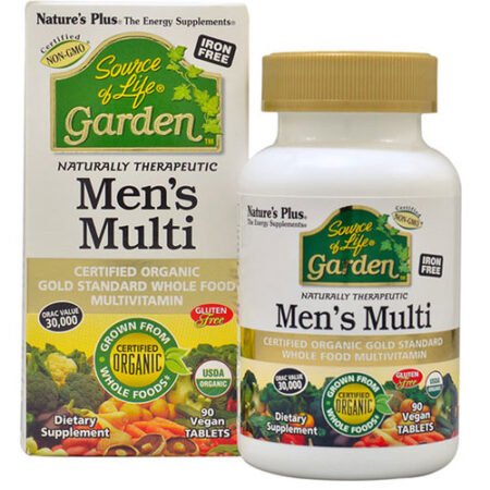 Nature's Plus, Multivitamínico pra Homens Source of Life® - 90 Tabletes Veganos