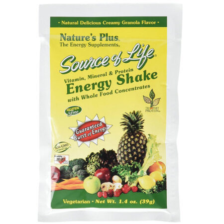 Nature's Plus Source of Life Energia Shake, Granola Cremosa - 8 Packets