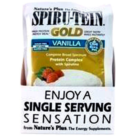 Nature's Plus, Proteína Spiru-Tein® Gold, Baunilha - 8 Pacotes