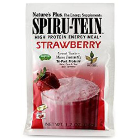 Nature's Plus, Proteína Spiru-Tein®, Morango - 8 Pacotes