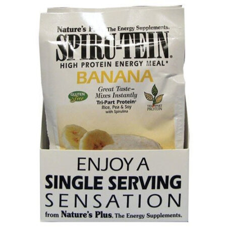 Nature's Plus, Spiru-Tein® - Sabor de Banana - 8 Pacotes