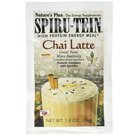 Nature's Plus, Spiru-Tein™ - Chai Latte - 8 Pacotes