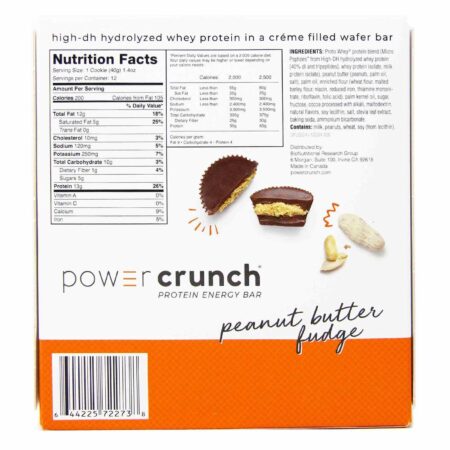 Power Crunch Bar BioNutritional Research Group Peanut Butter Fudge 12 Barras - Image 3