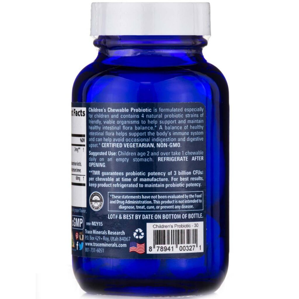 Trace Minerals Research Probiótico Mastigável para Crianças - 30 Unidades - Imagem 2