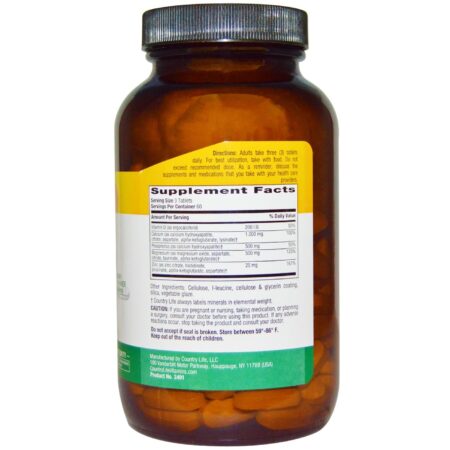 Country Life, Target-Mins® Cal-Mag-Zinc com Vitamina D - 180 Comprimidos - Image 2