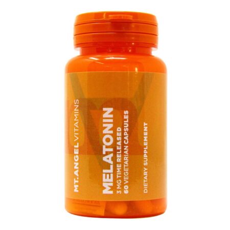 Mt Angel Vitamins Timed Release Melatonina - 3 mg - 60 Cápsulas Vegetarianas