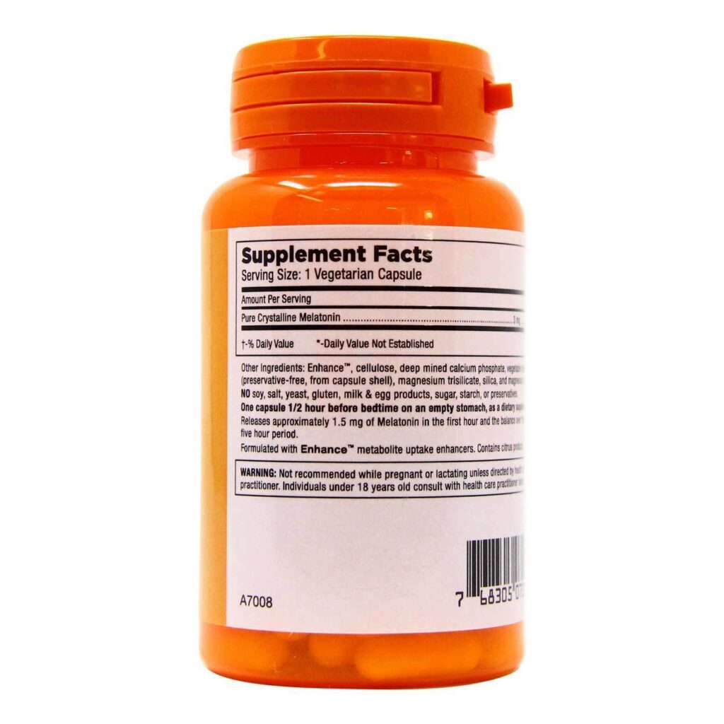 Mt Angel Vitamins Melatonina de Liberação Prolongada - 3 mg - 60 Cápsulas Vegetarianas para Noites Tranquilas - Imagem 2