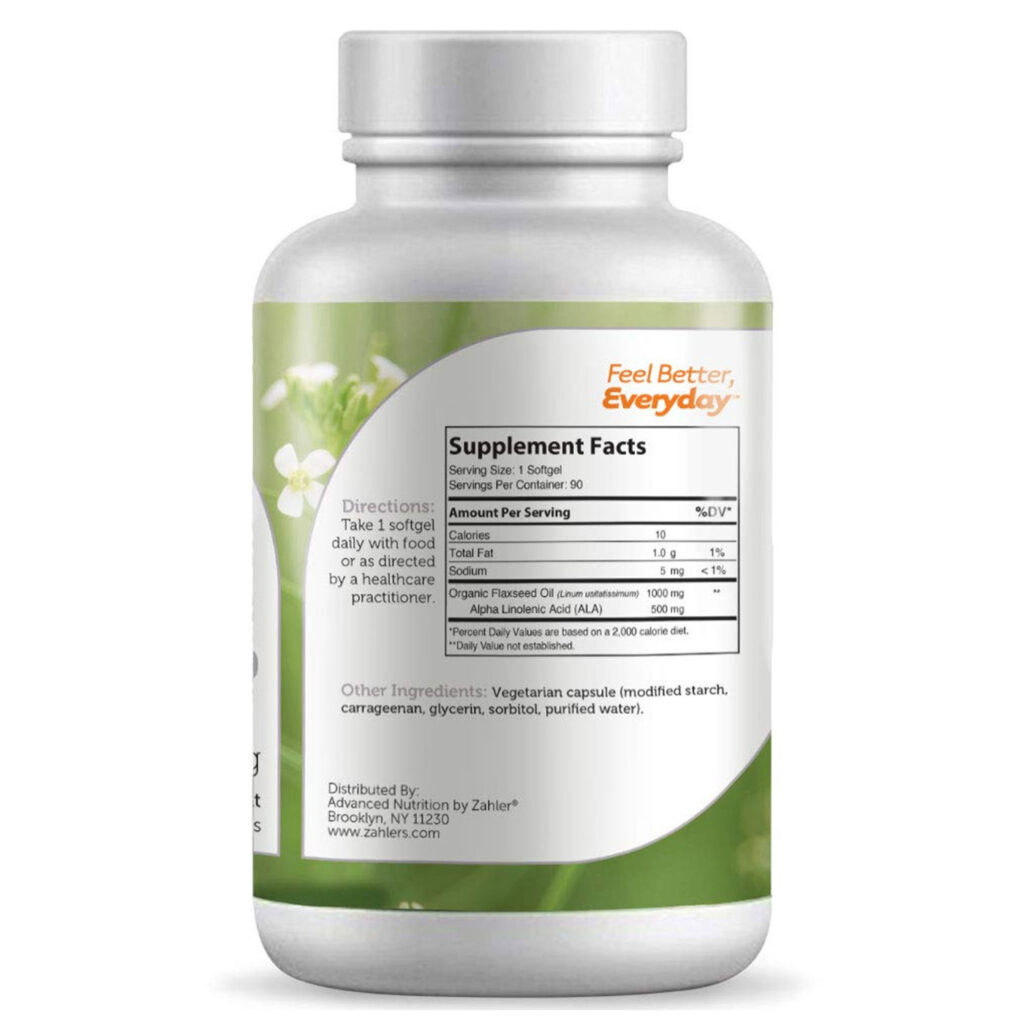 Zahler Óleo de Linhaça 1.000 mg - 90 Cápsulas Gel: Nutrição Essencial para o Bem-Estar Brasileiro - Imagem 2