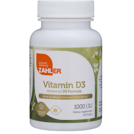 Zahler, Vitamina D3 Fórmula Avançada 1.000 IU - 250 Cápsulas em Gel