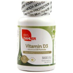 Zahlers Vitamina D3 Fórmula Avançada 3.000 UI - 120 Cápsulas Gel Saúde Óssea