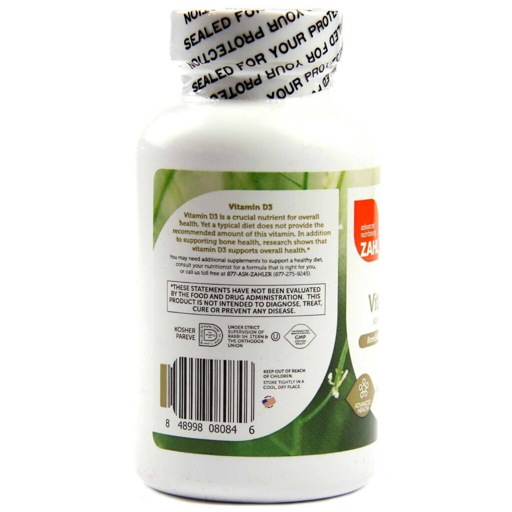 Vitamina D3 Fórmula Avançada Zahler 50.000 IU - 120 Cápsulas para Imunidade e Ossos Fortes - Imagem 3