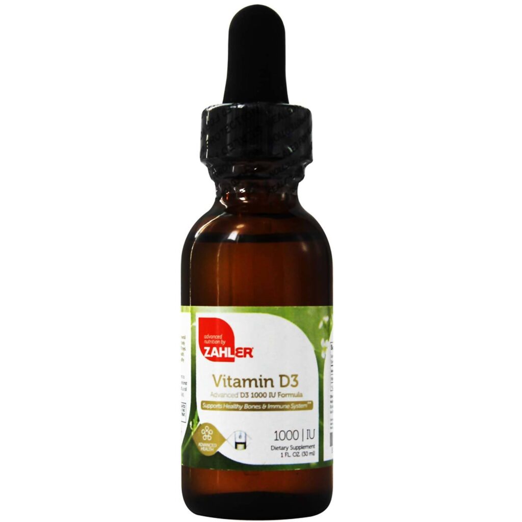 Zahlers Vitamina D3 1000 UI - 30 ml (1 fl oz) - Ossos Fortes e Imunidade