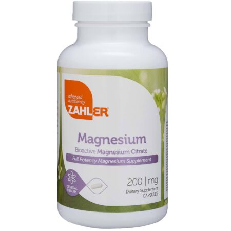 Magnésio Citrato de Magnésio 200 mg Zahler 60 Cáps.