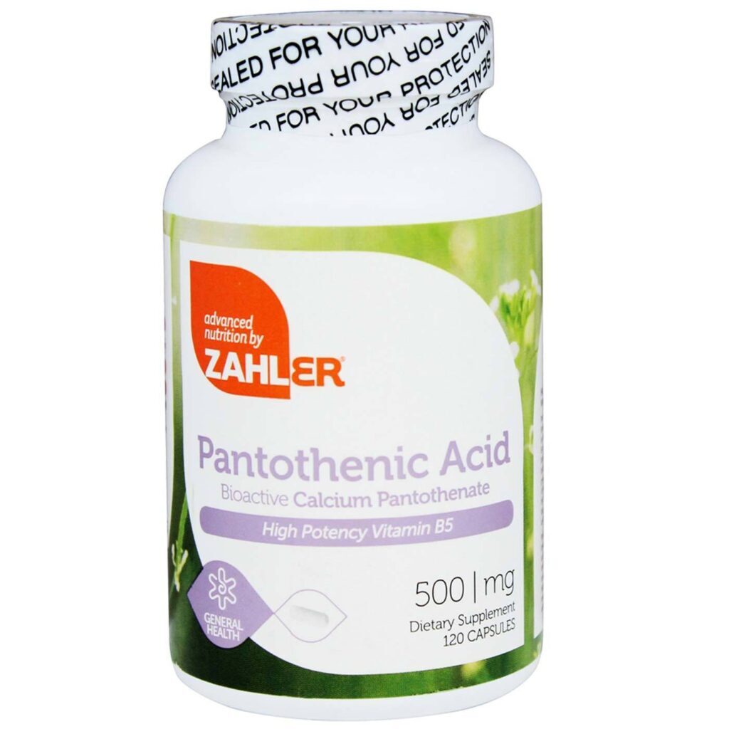Ácido Pantotênico 500 mg Vitamina B Zahler - Energia e Vitalidade 120 Cápsulas