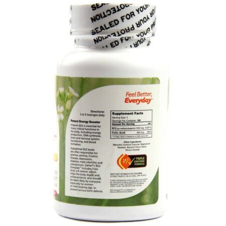 B12 Energizer Zahlers Sabor Cereja: 180 Pastilhas para Energia e Bem-Estar - Imagem 2