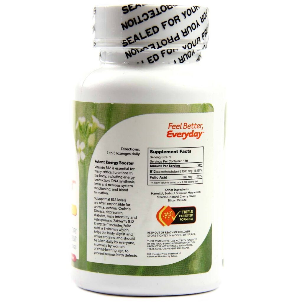 B12 Energizer Zahlers Sabor Cereja: 180 Pastilhas para Energia e Bem-Estar - Imagem 2