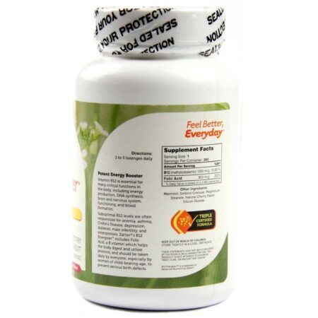 B12 Energizer Zahlers Cherry 360 Pastilhas: Vitamina B12 para Energia e Bem-Estar no Brasil - Imagem 2