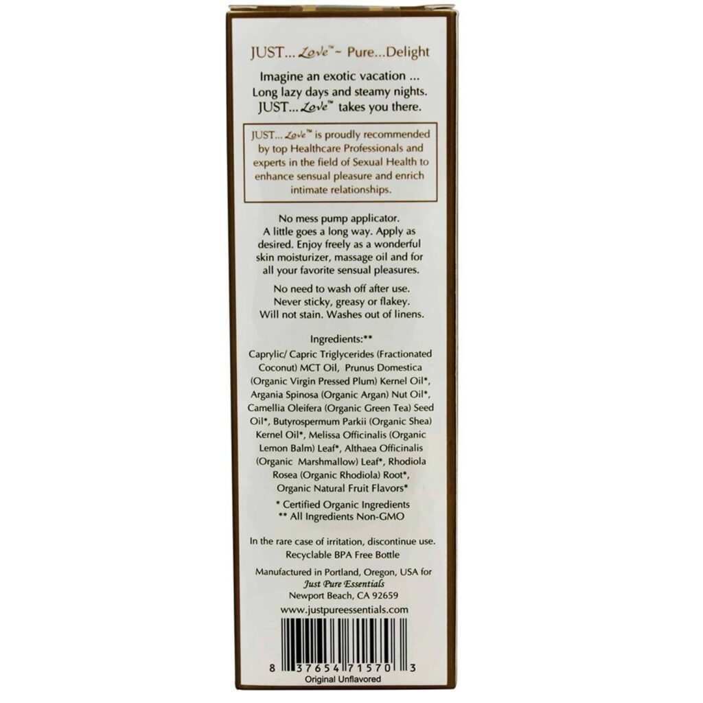 JUST Love™ Óleo Hidratante e Lubrificante 60ml - Just Pure Essentials - Imagem 2