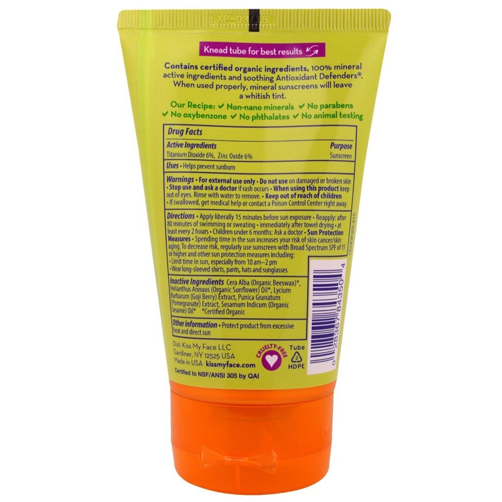 Kiss My Face Protetor Solar Mineral Orgânico Kids Rosto e Corpo FPS 30 - 100ml - Imagem 2