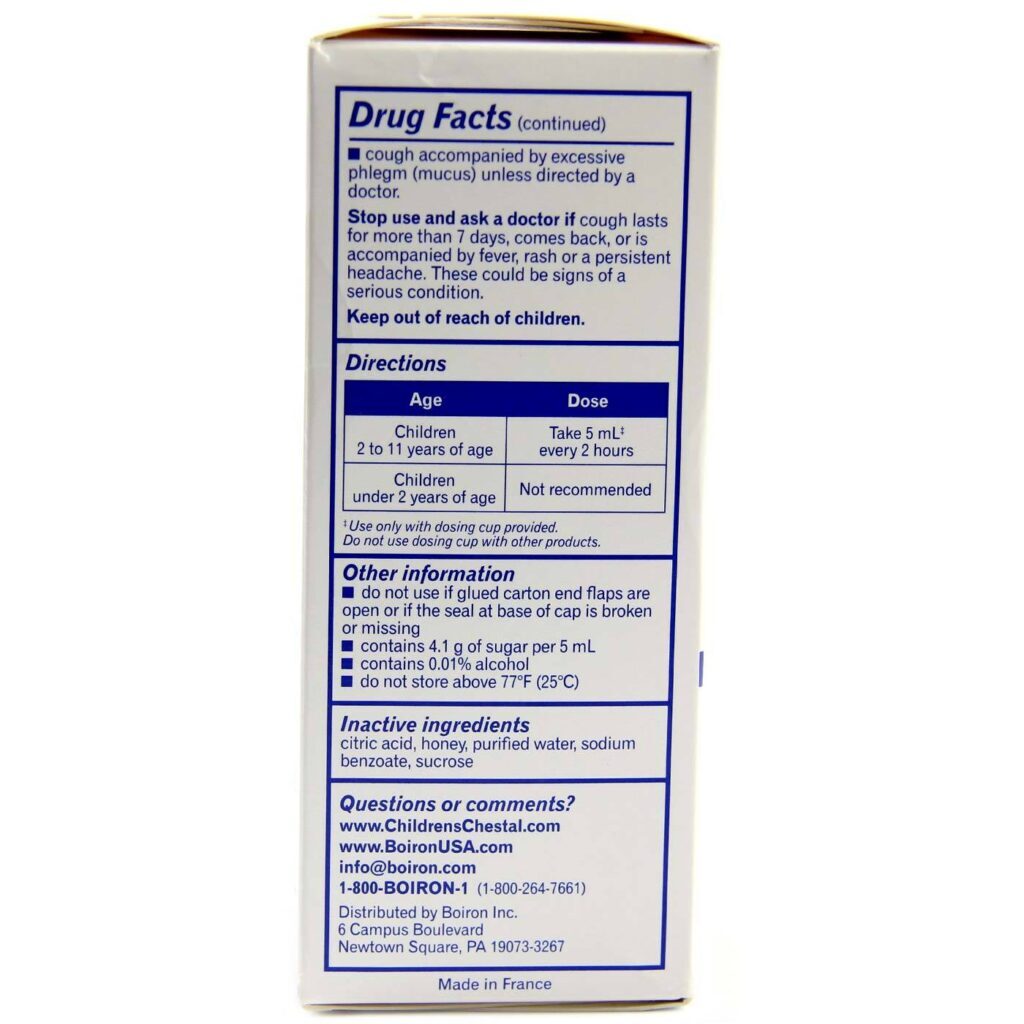 Boiron Chestal Mel para Tosse e Congestão Infantil - 200ml (40 Doses) - Imagem 2