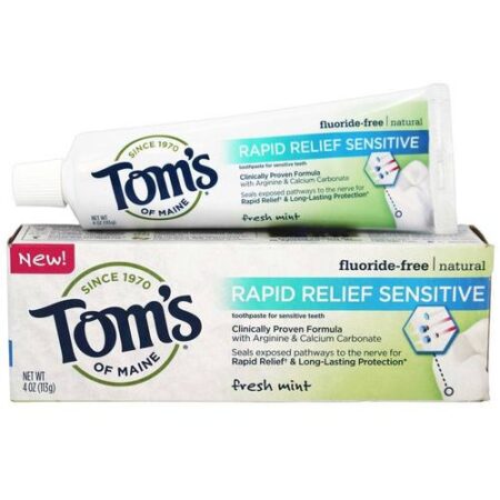 Tom's of Maine, Creme Dental Alívio Rápido da Sensibilidade, Menta Refrescante - 113 g