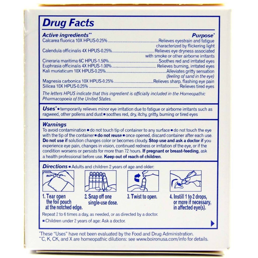 Boiron Optique 1 Alívio Irritação Ocular 30 Doses - Cuidado Ocular Avançado - Imagem 2