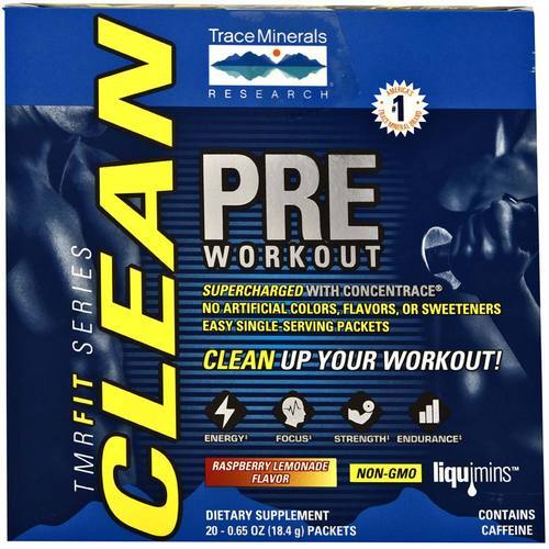 Trace Minerals Research TMRFIT Pré-Treino Limonada Framboesa - 20 Pacotes