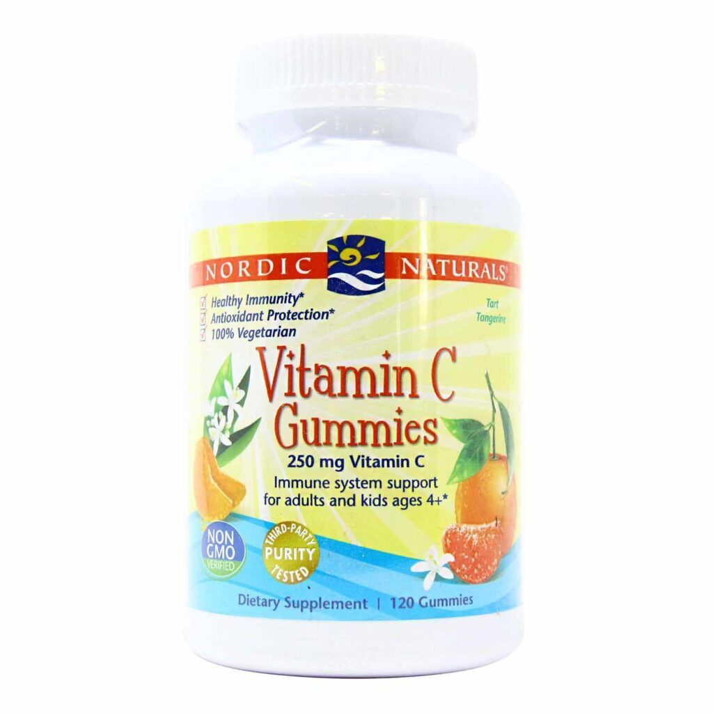 Nordic Naturals Vitamina C Mastigável 250 mg Sabor Tangerina - 120 Gomas - Saúde Imunológica e Antioxidante