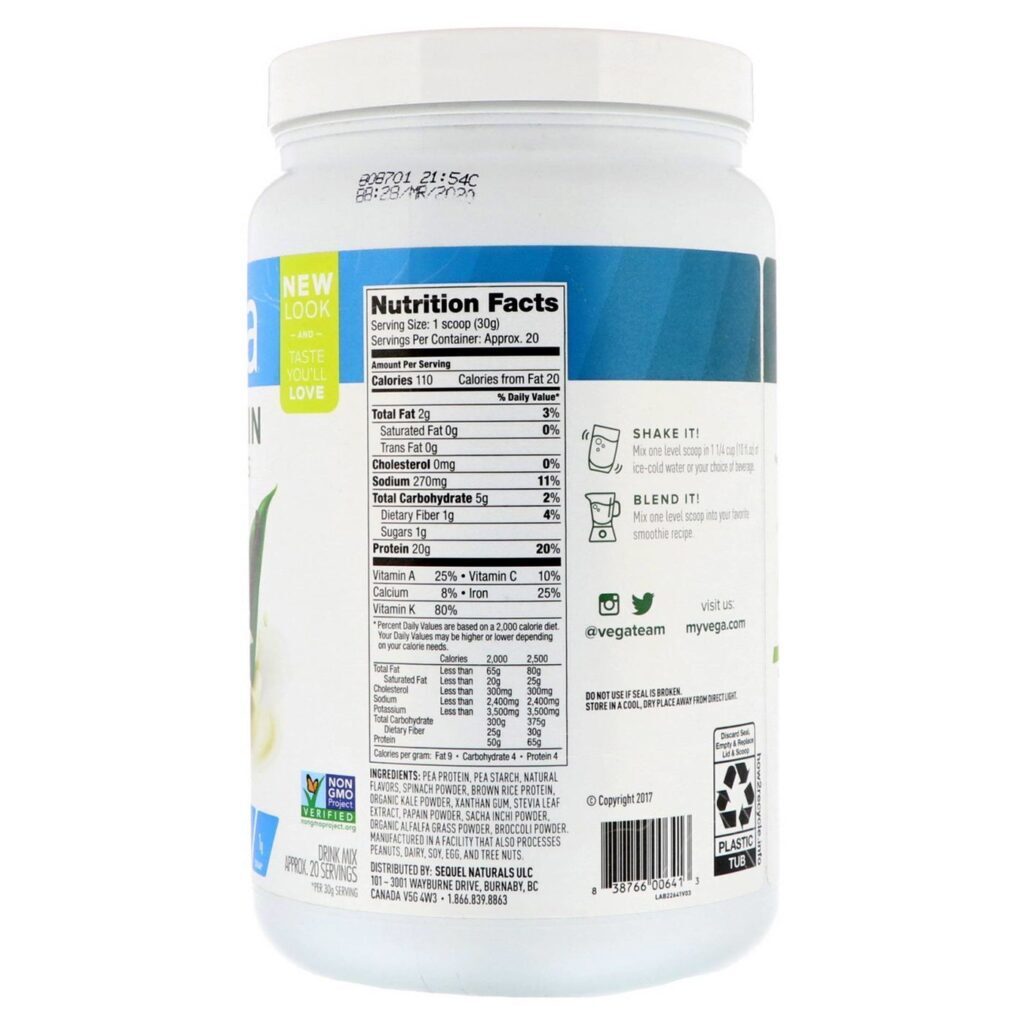Vega Proteína e Verdes Sabor Baunilha 614g - Nutrição Completa e Pronta Entrega no Brasil - Imagem 2