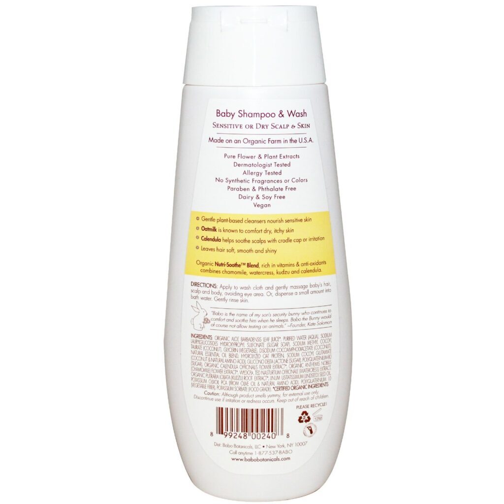 Babo Botanicals Bebê Xampu & Lavagem Calêndula – Hidratante Suave – 236ml - Imagem 2