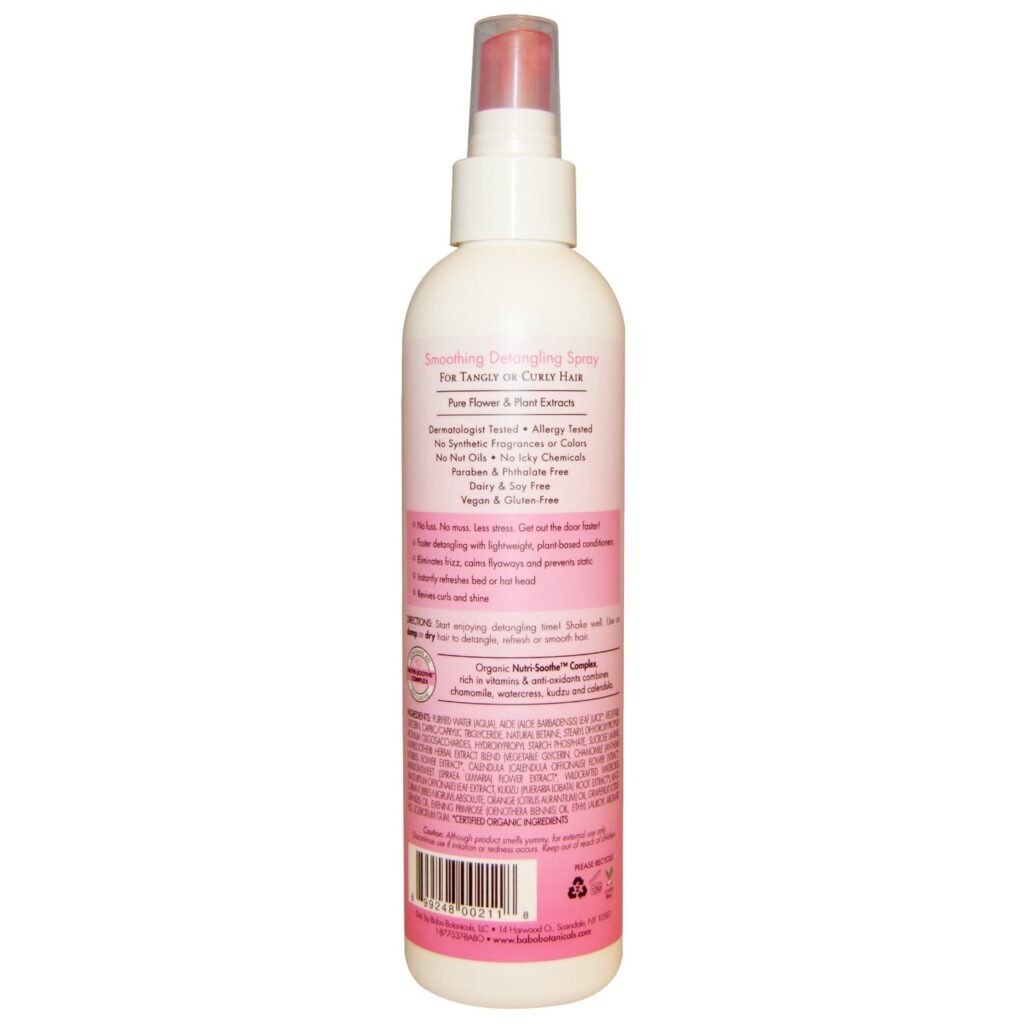 Babo Botanicals Detangling Spray, Baga - Suavizante - 237ml (8 oz) - Imagem 2