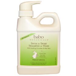 Babo Botanicals Bebê Xampu e Lavagem Corporal, Pepino - Swim and Sport - 473 ml (16 oz)