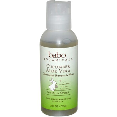 Babo Botanicals Bebê Xampu and Wash , Pepino - Swim and Sport - 2 oz