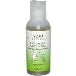 Babo Botanicals Bebê Xampu e Banho Líquido, Pepino - 59ml - Ideal para Esportes e Atividades Aquáticas