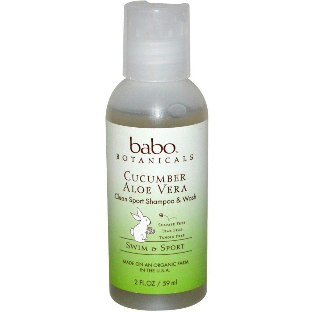 Babo Botanicals Bebê Xampu e Banho Líquido, Pepino - 59ml - Ideal para Esportes e Atividades Aquáticas