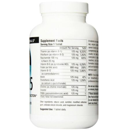 Source Naturals Complexo Vitamina B-125: Mais Energia e Bem-Estar - 180 Comprimidos - Imagem 2