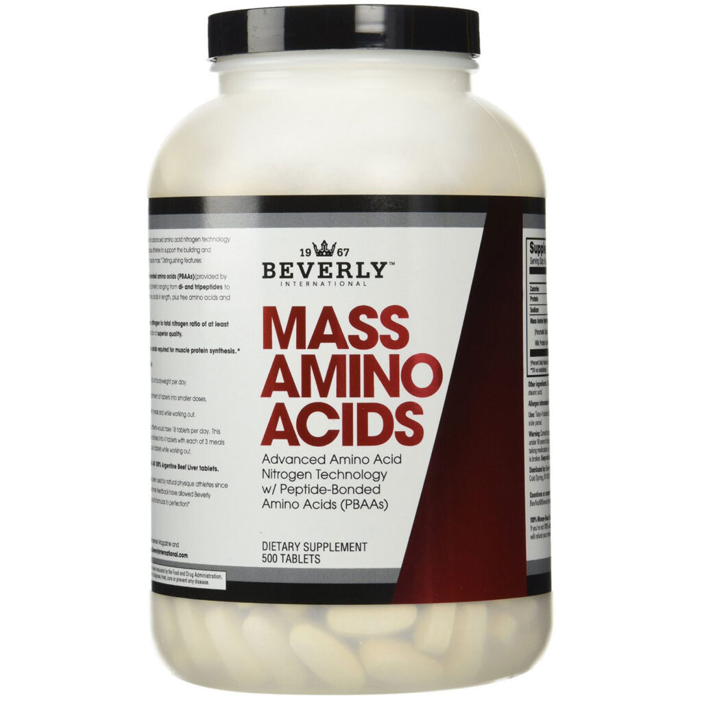 Beverly International Mass Amino Ácidos - 500 Tabletes: Massa Muscular e Recuperação Otimizada