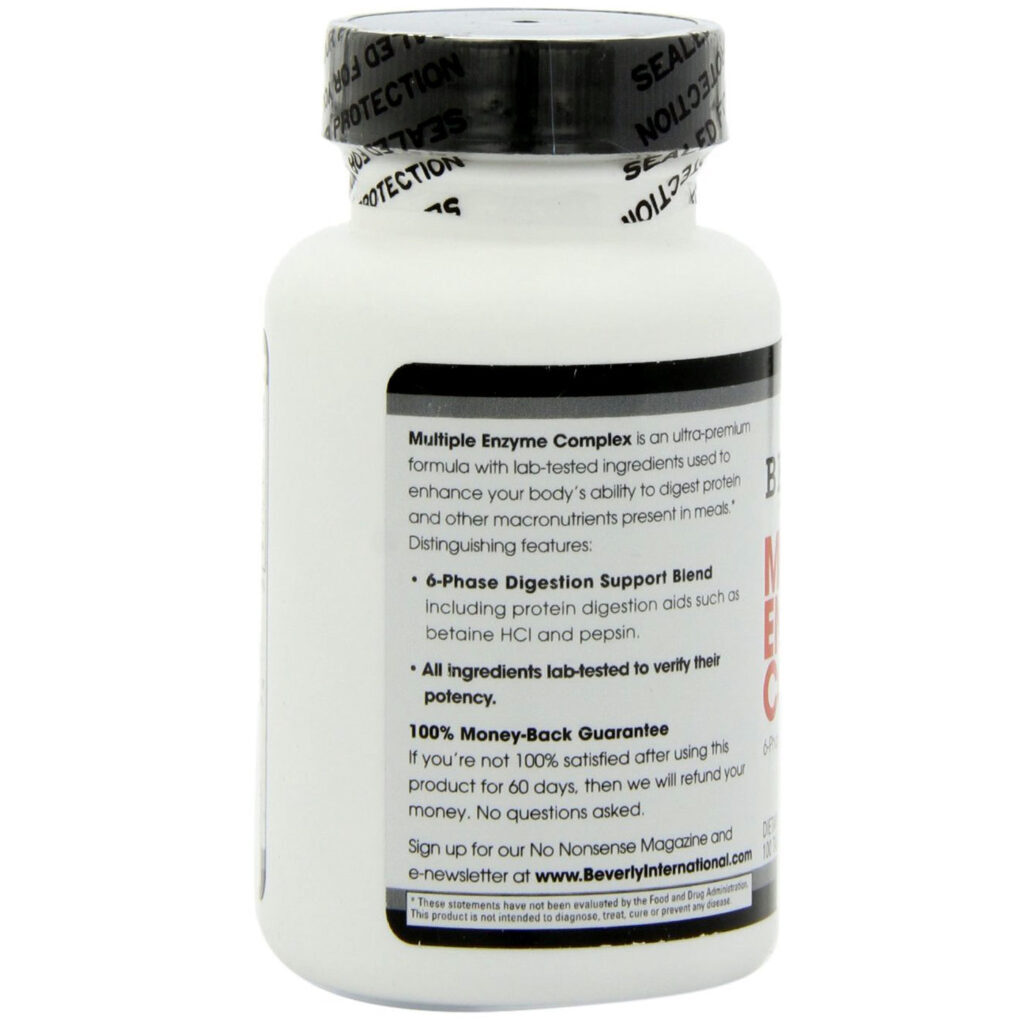 Beverly International Multiple Enzyme Complexo - 100 Tabletes: Otimize sua Digestão e Absorção de Nutrientes - Imagem 3