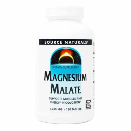 Malato de Magnésio 1250 mg Source Naturals 180 Tabletes