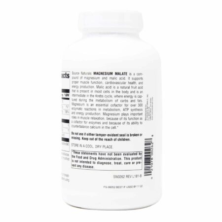 Malato de Magnésio 1250 mg Source Naturals 180 Tabletes - Image 2