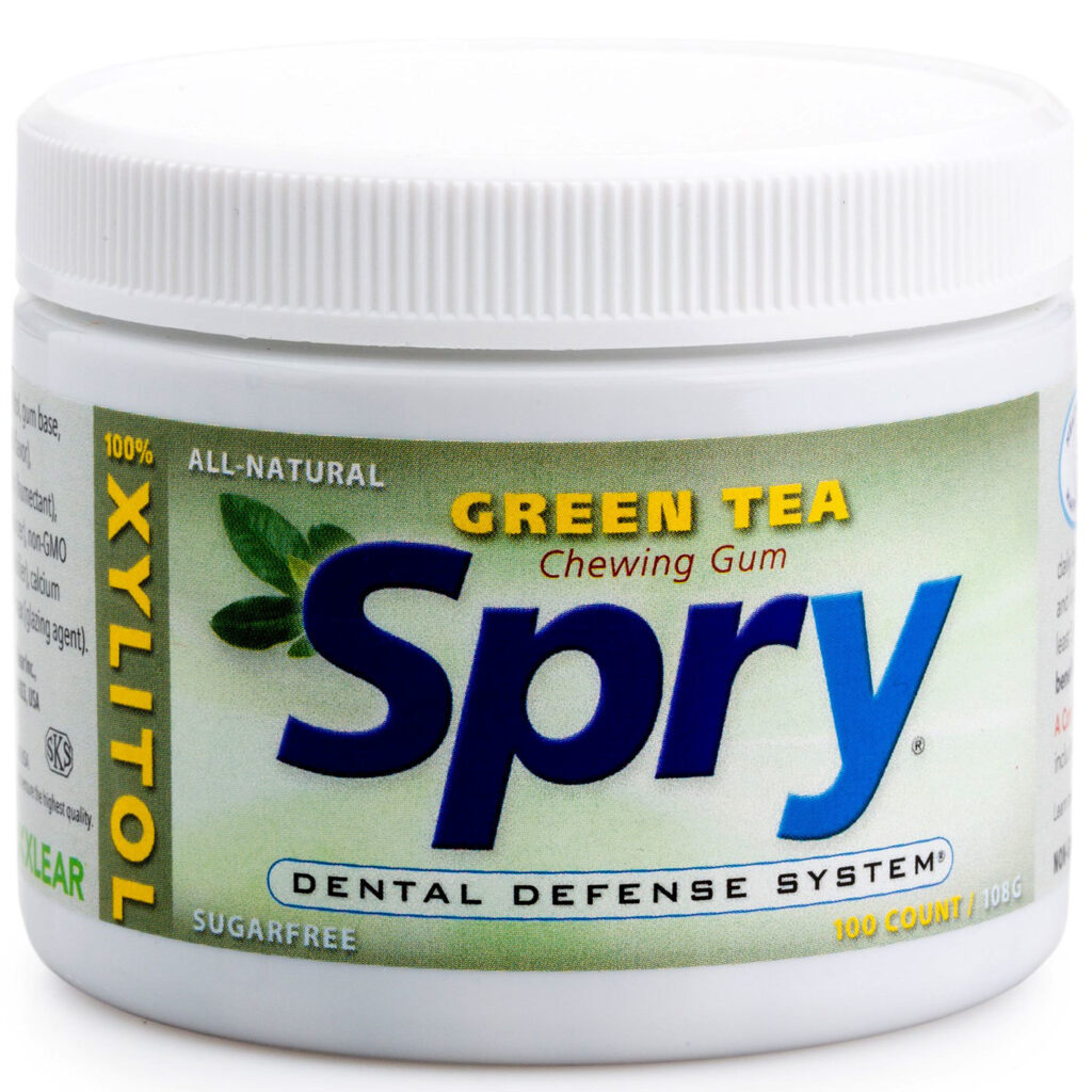 Xlear Spry® Goma de Mascar Chá Verde 100 Unidades - Refrescância e Bem-Estar Bucal