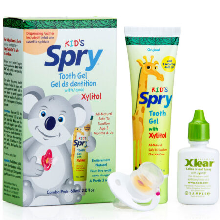 Xlear Spry Infant Tooth Gel com Pacifier - Combo Pack, 2 fl oz