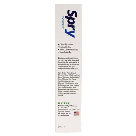 Xlear, Creme dental Spry - Sabor Canela - 141g - Image 2