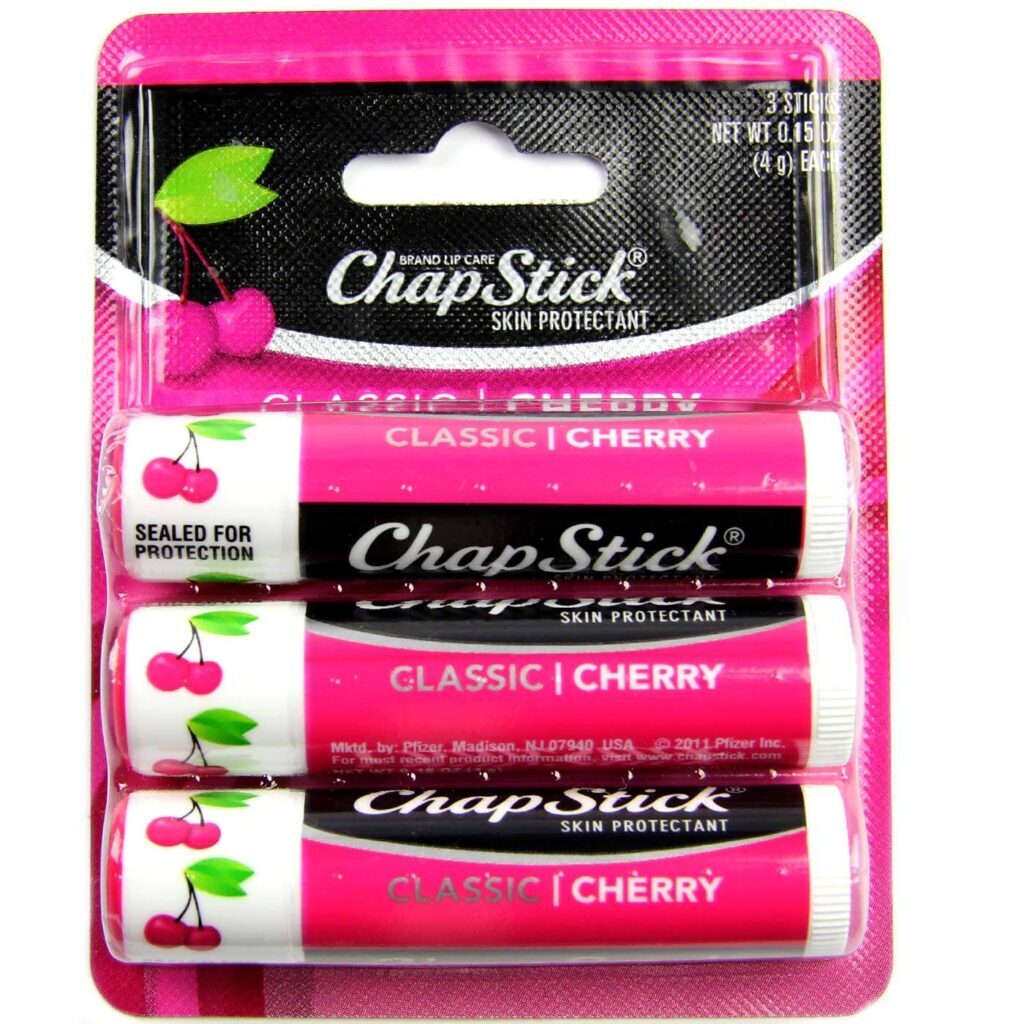 Chapstick Hidratante Labial Clássico Sabor Cereja - Kit 3 Unidades