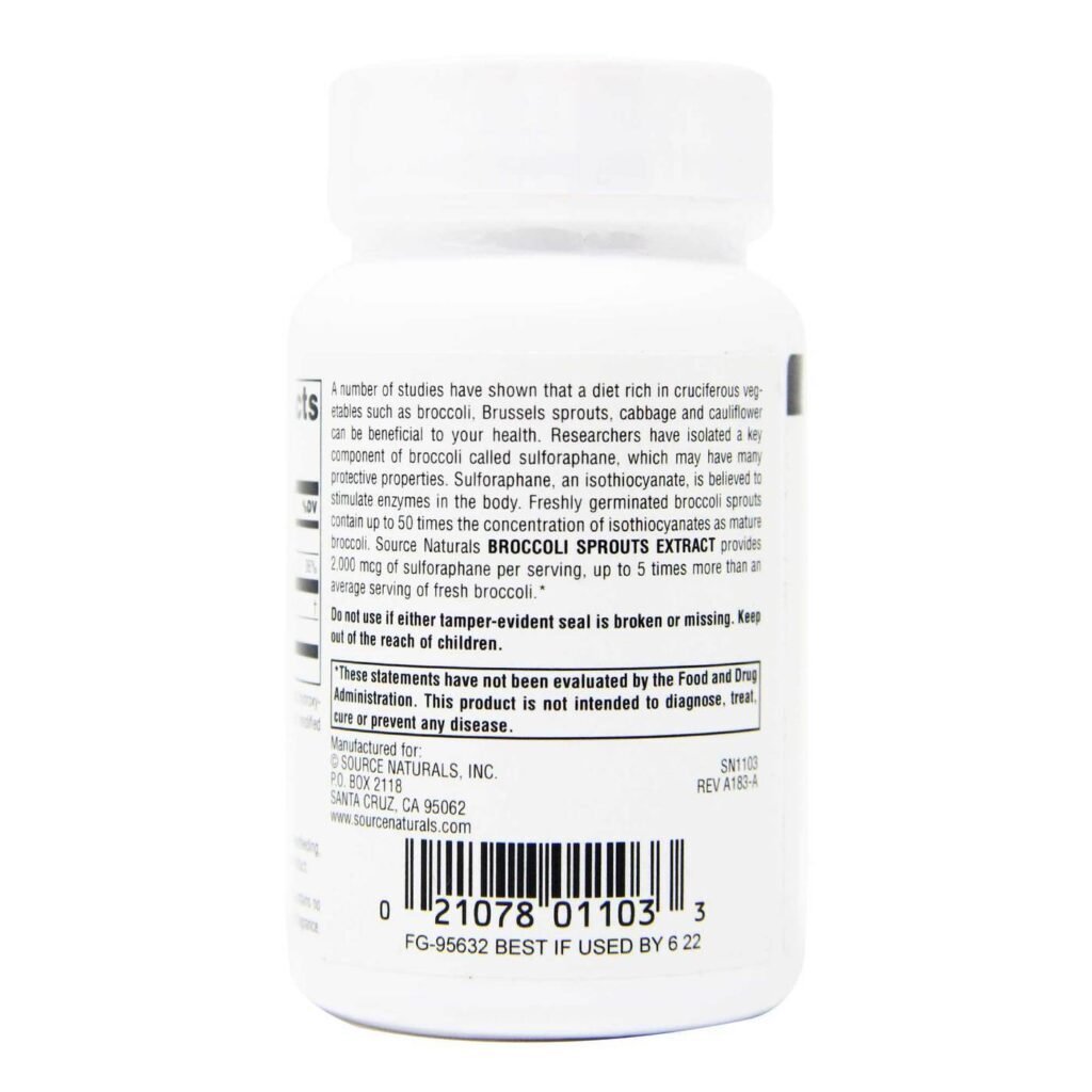 Source Naturals Extrato de Brotos de Brócolis 120 mg - 30 Comprimidos: Potencialize Sua Saúde Naturalmente - Imagem 3