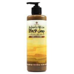 Alaffia Sabonete Preto Autêntico Amêndoa e Baunilha 476ml – Limpeza Profunda